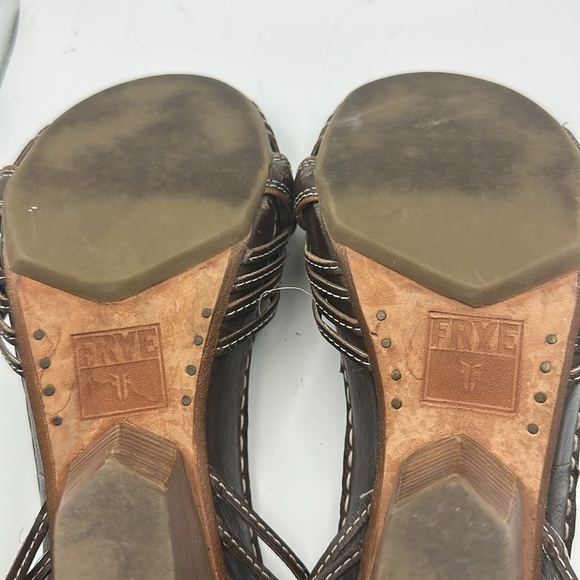 Frye Audrey Dark Brown Leather Women's Sandals - Picture 8 of 10